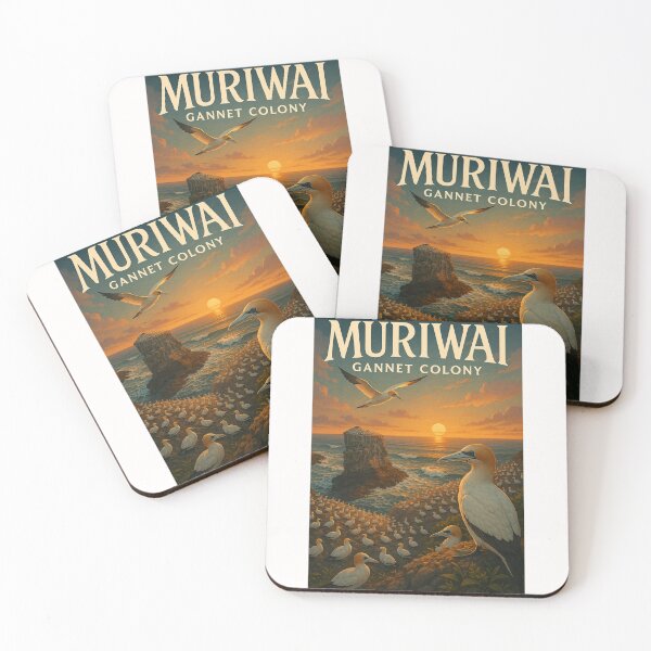 Item preview, Gannets and Sea Stacks at Sunset, Muriwai Beach, NZ designed and sold by Places On Earth.