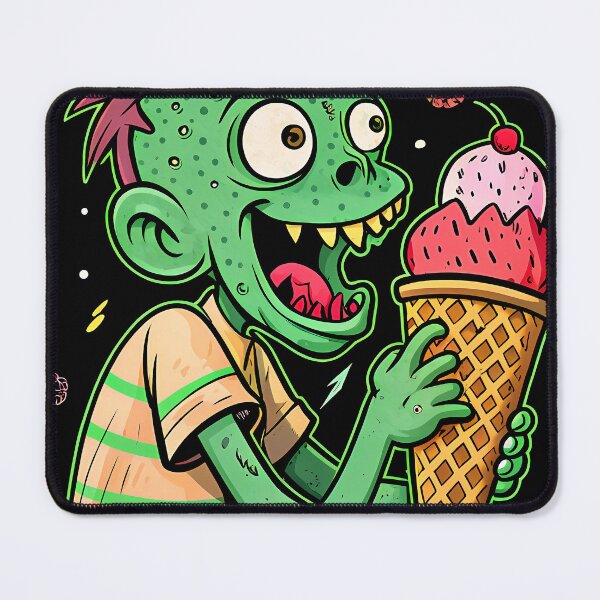 Item preview, A funny illustration of a cheeky zombie eating Ice cream designed and sold by Grimwear Co..