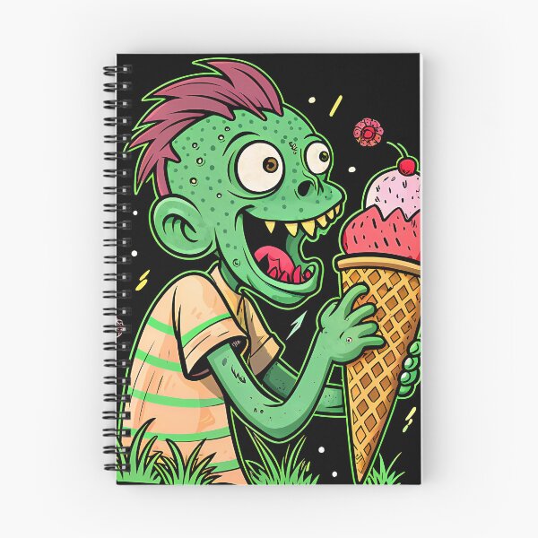 Item preview, A funny illustration of a cheeky zombie eating Ice cream designed and sold by Grimwear Co..