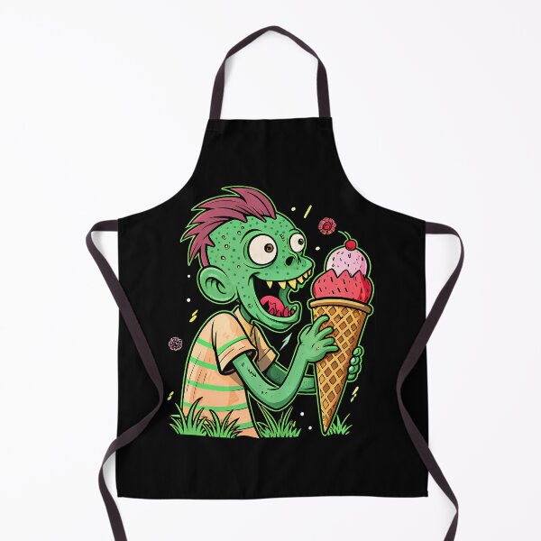 Item preview, A funny illustration of a cheeky zombie eating Ice cream designed and sold by Grimwear Co..