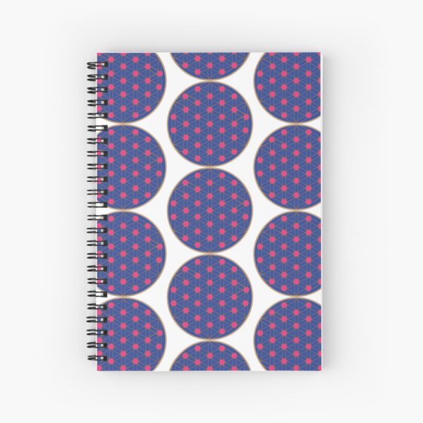 Fleur de vie bleue et fushia Cahier à spirale