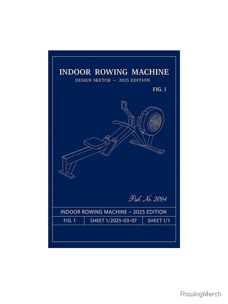 Thumbnail 4 of 4, iPhone Case, Indoor Rowing Machine blueprint designed and sold by RowingMerch.