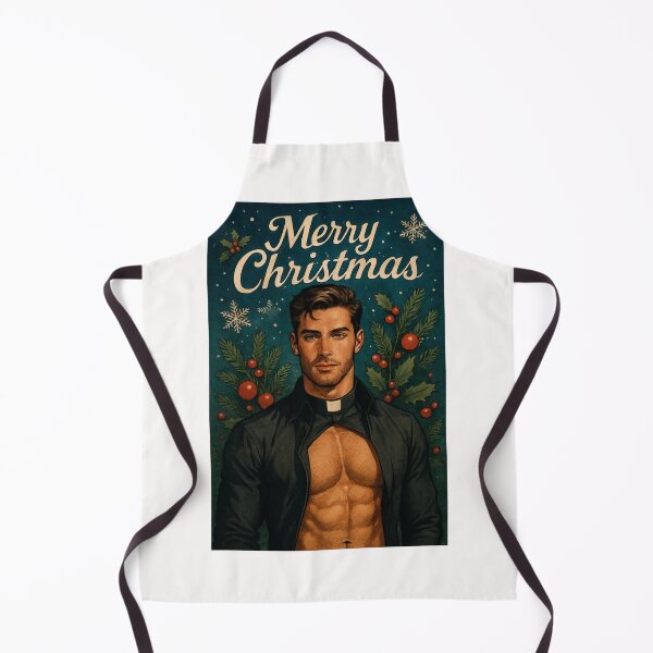 Item preview, Hot Christmas Priest with Holly and Snowflakes designed and sold by Places On Earth.
