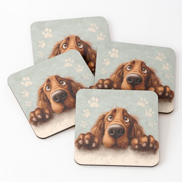 Item preview, Irish Setter Peeking over Wall 01 designed and sold by Elisabeth Lucas.