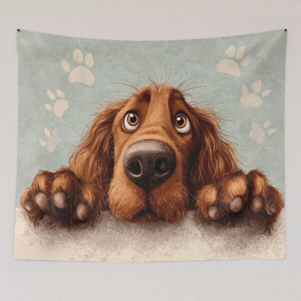 Item preview, Irish Setter Peeking over Wall 01 designed and sold by Elisabeth Lucas.