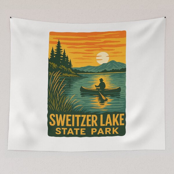 Item preview, Canoeing at Sunset in Sweitzer Lake State Park, Colorado designed and sold by Places On Earth.
