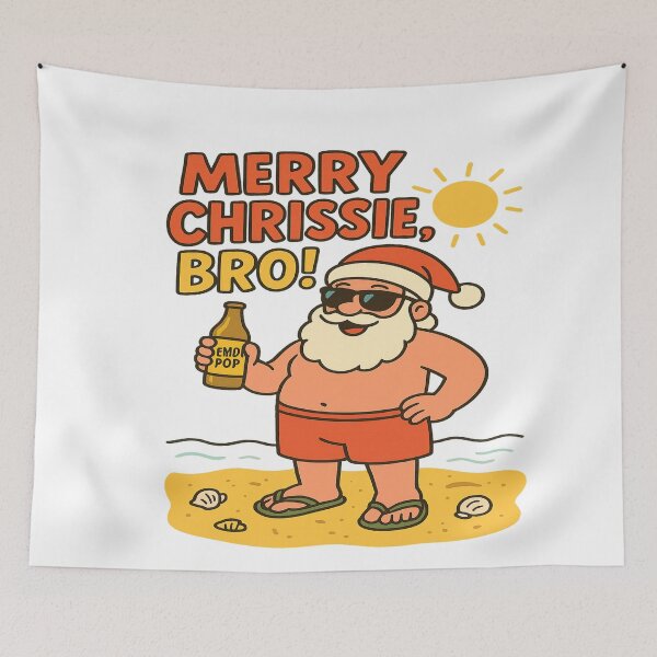Item preview, Sunny New Zealand Christmas – Santa in Jandals and Shades designed and sold by Globalcitytees.