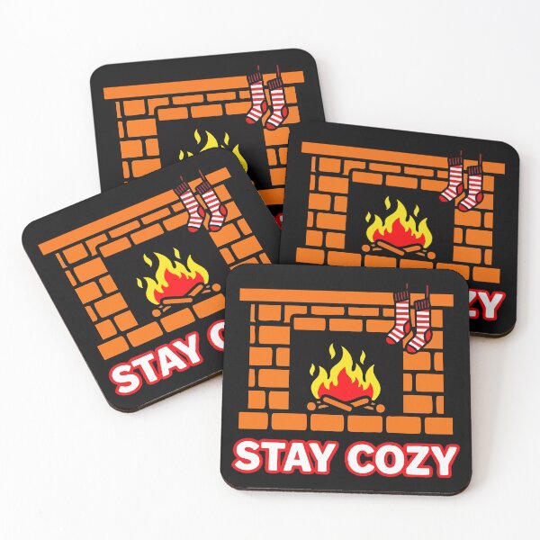Item preview, Stay Cozy Fireplace Christmas Illustration designed and sold by graphicnew.