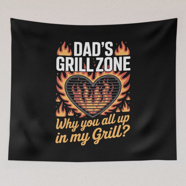 Item preview, Funny BBQ Grilling Dad Why You All Up in My Grill designed and sold by ticlitule.