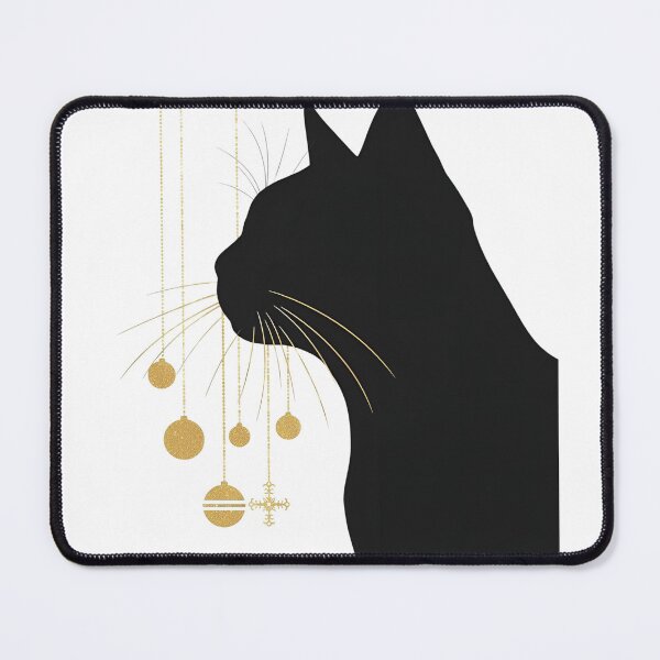 Artikelvorschau, Kunst: Schwarze Katze mit Weihnachtsschmuck entworfen und verkauft von flagshiptee.