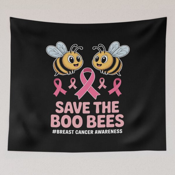 Item preview, Funny Bees Ghost Boo Breast Cancer Awareness Pink Ribbon designed and sold by ticlitule.