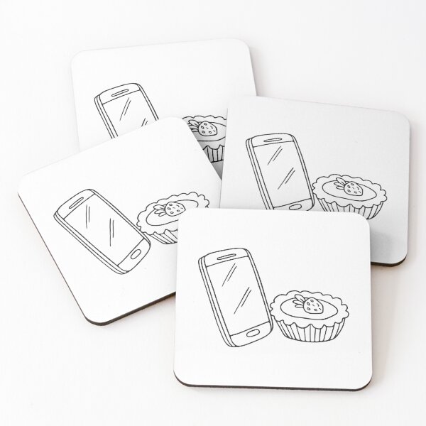 Item preview, A tart beside a phone lying on the table designed and sold by rasagamastore.