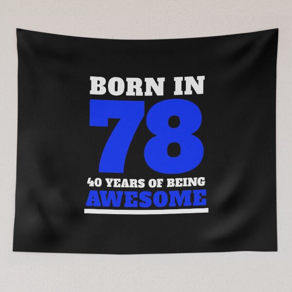 Item preview, 40th Birthday Gift Born 78 Sports Style Blue designed and sold by LarkDesigns.