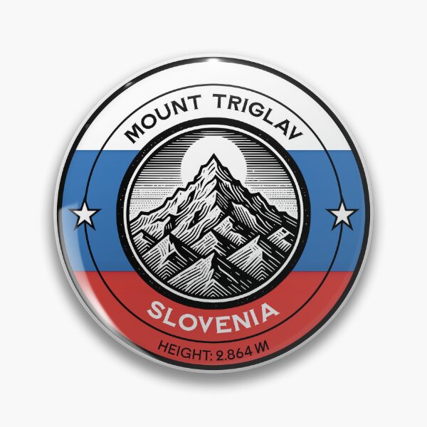 Item preview, Mount triglav climb -slovenie- COLORS OF THE FLAG OF SLOVENIA- STICKER / PINBUTTON AND MORE.. designed and sold by designkb.