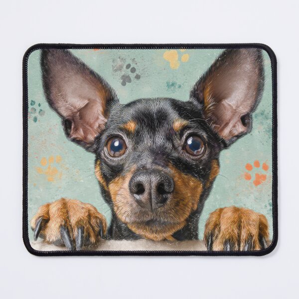 Item preview, Miniature Pinscher Peeking over Wall 01 designed and sold by Elisabeth Lucas.