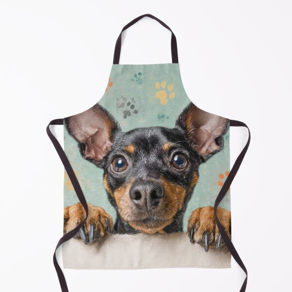 Item preview, Miniature Pinscher Peeking over Wall 01 designed and sold by Elisabeth Lucas.