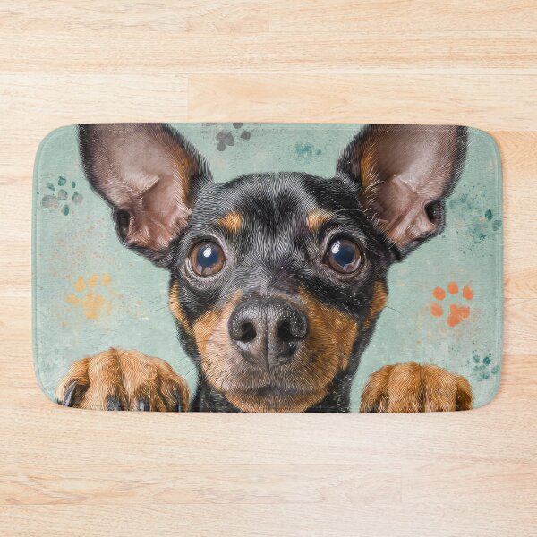 Item preview, Miniature Pinscher Peeking over Wall 01 designed and sold by Elisabeth Lucas.