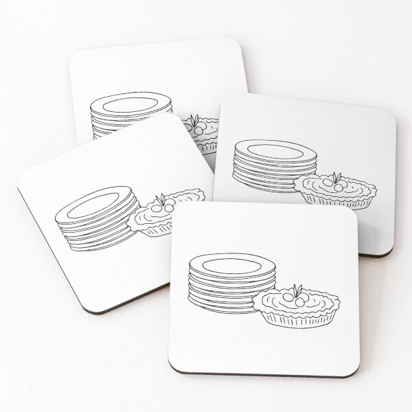 Item preview, A tart placed near a stack of clean dishes designed and sold by rasagamastore.