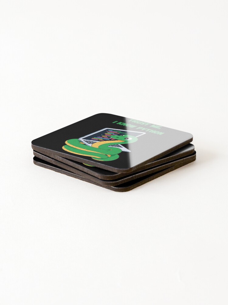 Thumbnail 4 of 5, Coasters (Set of 4), Trust Me, I Know Python designed and sold by Aetheriswork.