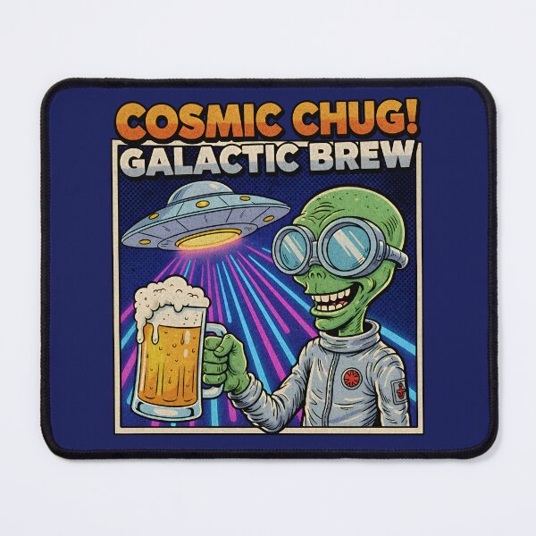 Item preview, Cosmic Chug – Funny Alien Beer Lover Retro Space designed and sold by Imaginationbeyond.