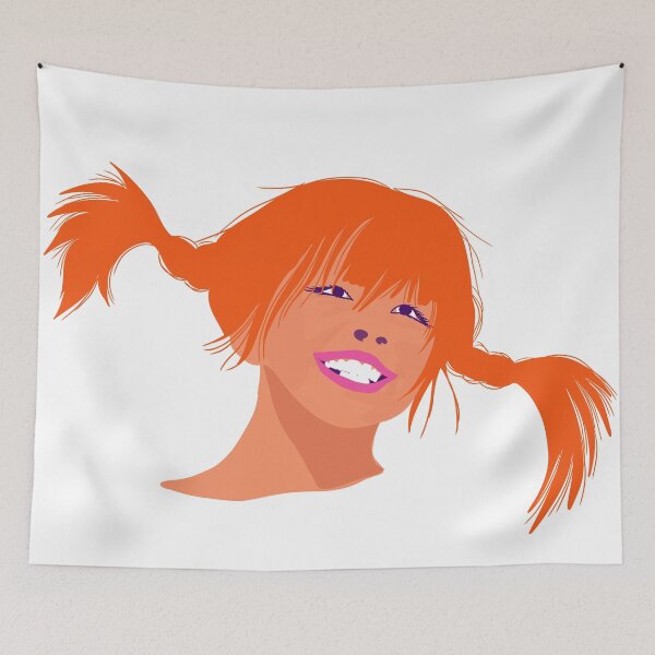 Item preview, Playful Girl with Orange Pigtails – Minimal Pop Art Style designed and sold by VectOstyle.