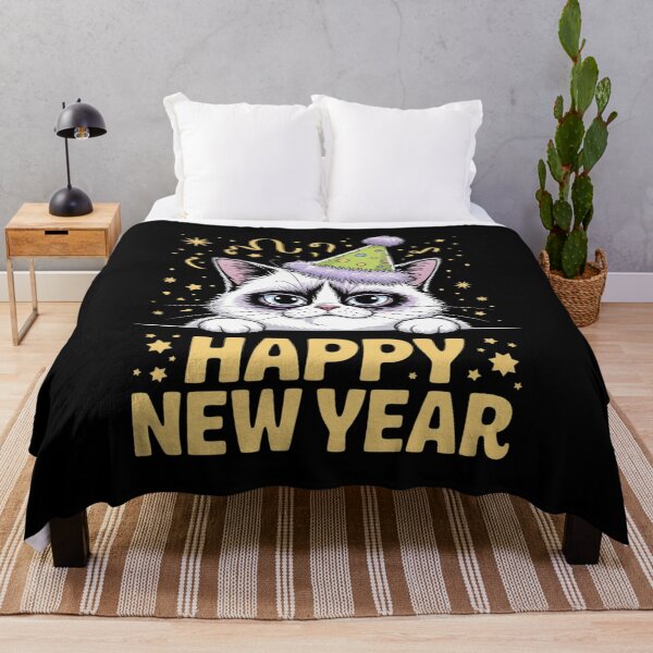 Item preview, Happy New Year 2026 New Year's Eve Cat Party Hat NYE  designed and sold by GGrizeldaRivas.