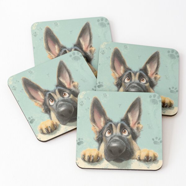 Item preview, German Shepherd Peeking over Wall 02 designed and sold by Elisabeth Lucas.