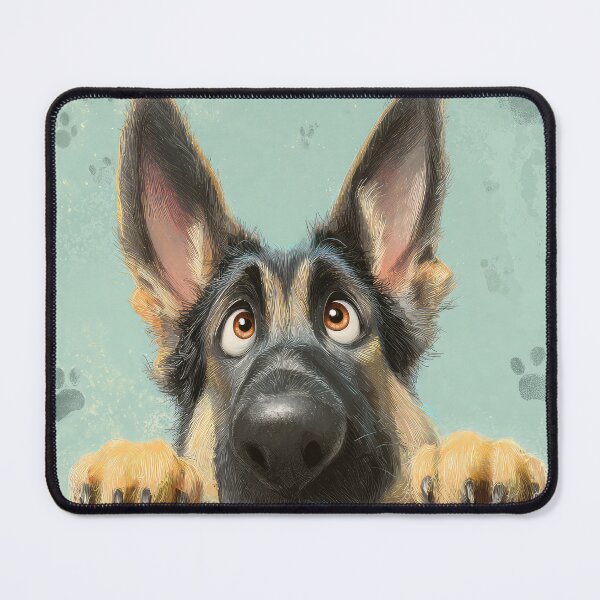 Item preview, German Shepherd Peeking over Wall 02 designed and sold by Elisabeth Lucas.