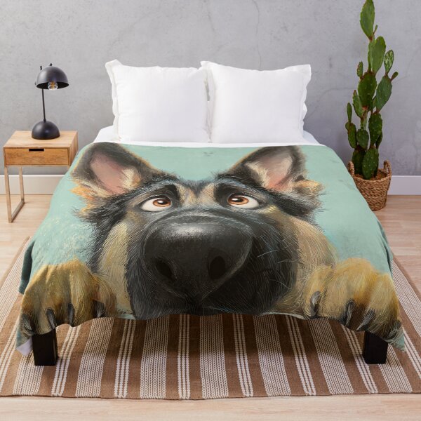 Item preview, German Shepherd Peeking over Wall 02 designed and sold by Elisabeth Lucas.