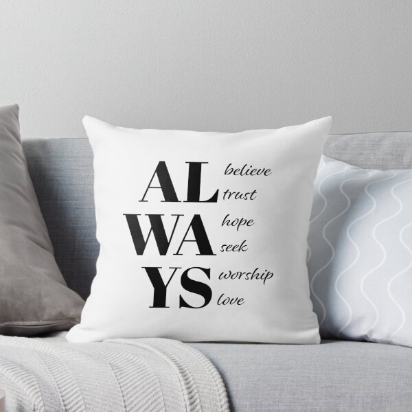 Item preview, Always believe trust hope seek worship love – Christian Faith Typography T-Shirt Design designed and sold by CrossCrafted.