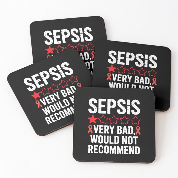 Item preview, Sepsis Very Bad Would Not Recommend with Red Stars and Ribbon designed and sold by Gogetgiggles.