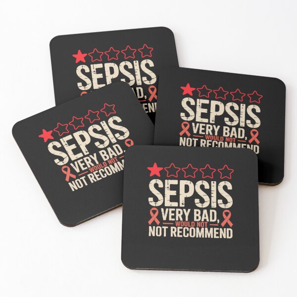 Item preview, Sepsis Very Bad Would Not Recommend with Red Stars and Ribbon designed and sold by Gogetgiggles.