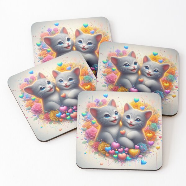 Item preview, Happy Korat Couple with Flowers and Hearts designed and sold by Cuddle critters.