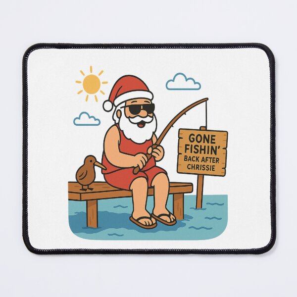 Item preview, Gone Fishin’ — Funny New Zealand Christmas Beach Design with Kiwi Bird designed and sold by Globalcitytees.