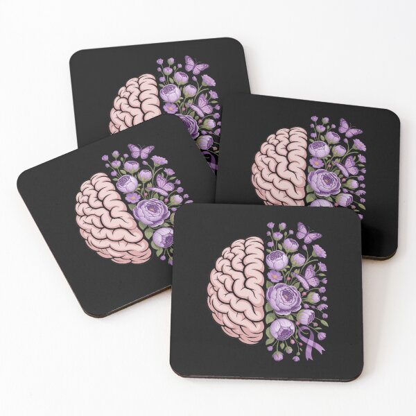 Item preview, Epilepsy Awareness Brain with Purple Ribbon and Flowers designed and sold by Gogetgiggles.