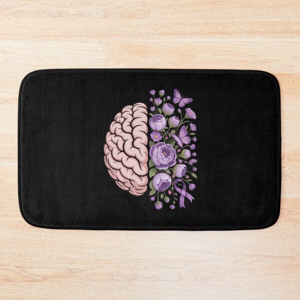 Item preview, Epilepsy Awareness Brain with Purple Ribbon and Flowers designed and sold by Gogetgiggles.