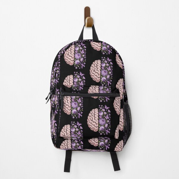 Item preview, Epilepsy Awareness Brain with Purple Ribbon and Flowers designed and sold by Gogetgiggles.