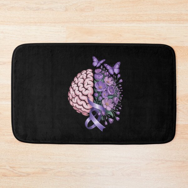 Item preview, Epilepsy Awareness Brain with Purple Ribbon and Flowers designed and sold by Gogetgiggles.