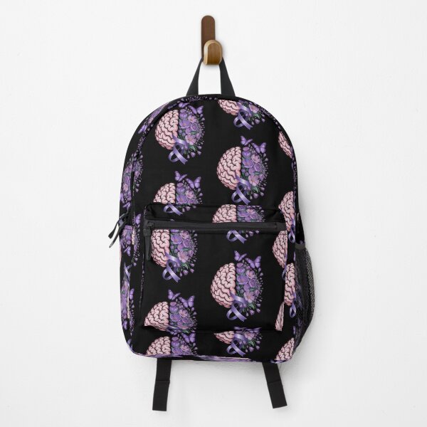 Item preview, Epilepsy Awareness Brain with Purple Ribbon and Flowers designed and sold by Gogetgiggles.