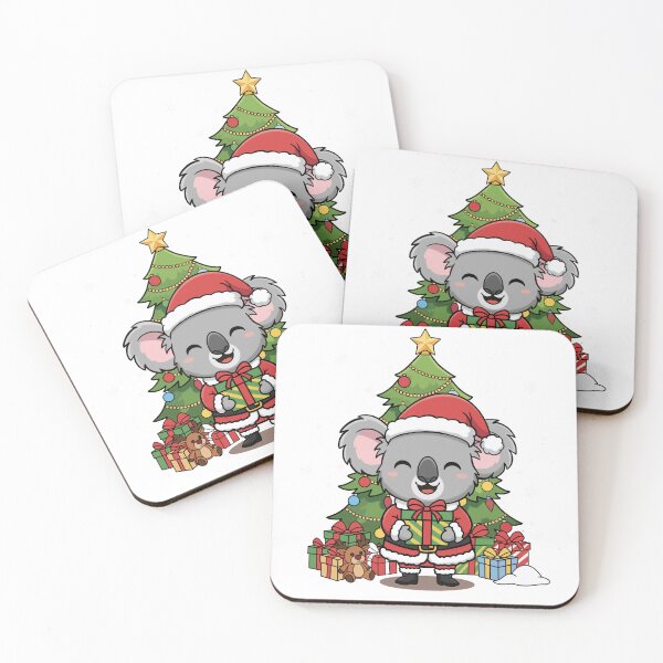 Item preview, Cute Koala Santa with Christmas Tree and Gifts designed and sold by holywarter.