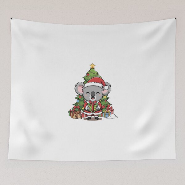 Item preview, Cute Koala Santa with Christmas Tree and Gifts designed and sold by holywarter.
