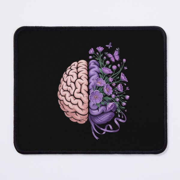 Item preview, Epilepsy Awareness Brain with Purple Ribbon and Flowers designed and sold by Gogetgiggles.