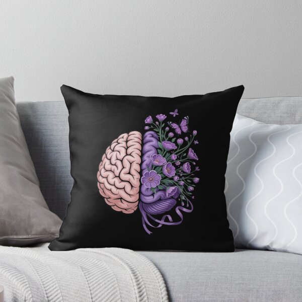 Item preview, Epilepsy Awareness Brain with Purple Ribbon and Flowers designed and sold by Gogetgiggles.