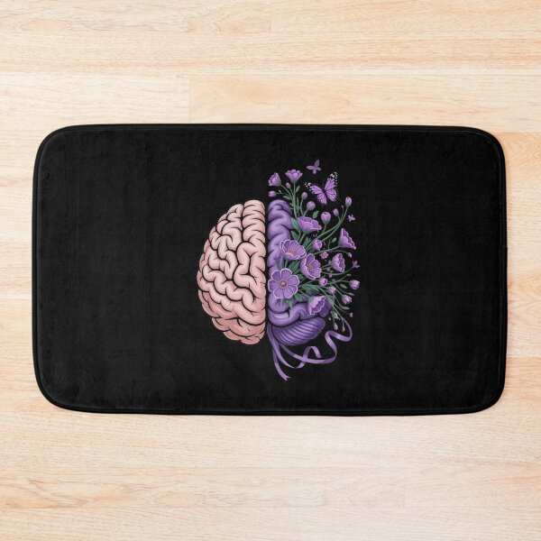 Item preview, Epilepsy Awareness Brain with Purple Ribbon and Flowers designed and sold by Gogetgiggles.