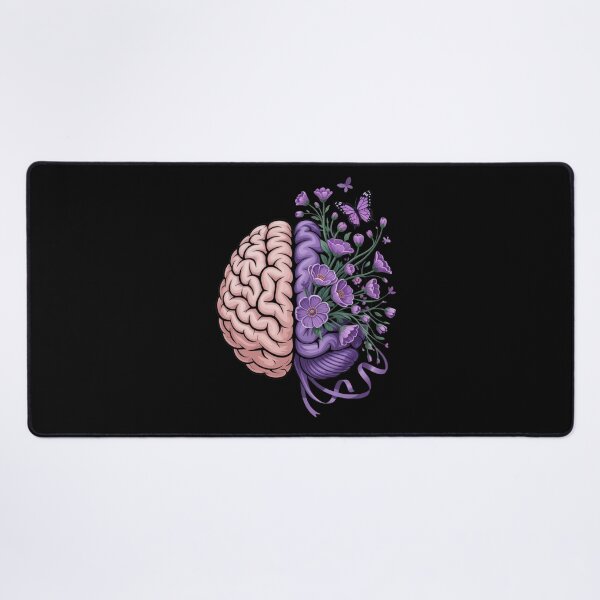 Item preview, Epilepsy Awareness Brain with Purple Ribbon and Flowers designed and sold by Gogetgiggles.