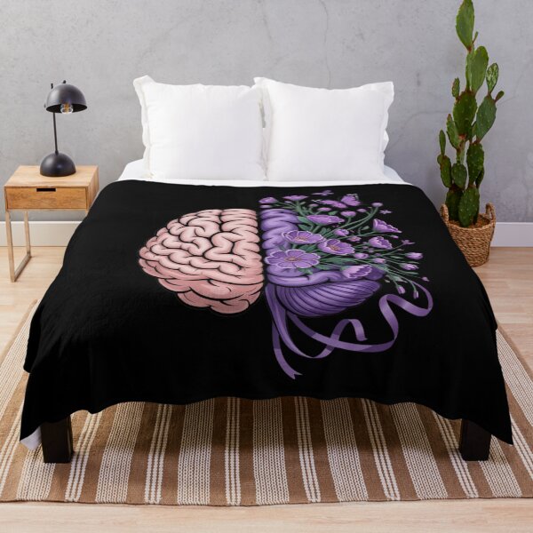 Item preview, Epilepsy Awareness Brain with Purple Ribbon and Flowers designed and sold by Gogetgiggles.