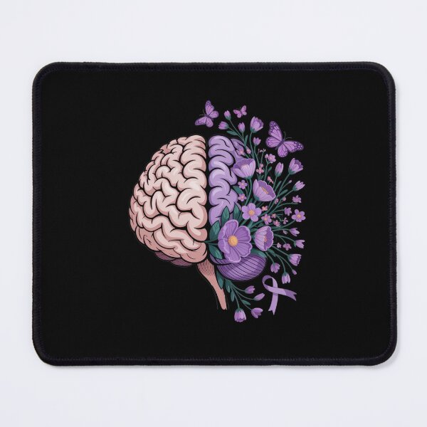 Item preview, Epilepsy Awareness Brain with Purple Ribbon and Flowers designed and sold by Gogetgiggles.