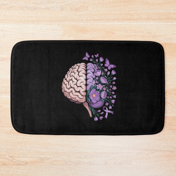 Item preview, Epilepsy Awareness Brain with Purple Ribbon and Flowers designed and sold by Gogetgiggles.