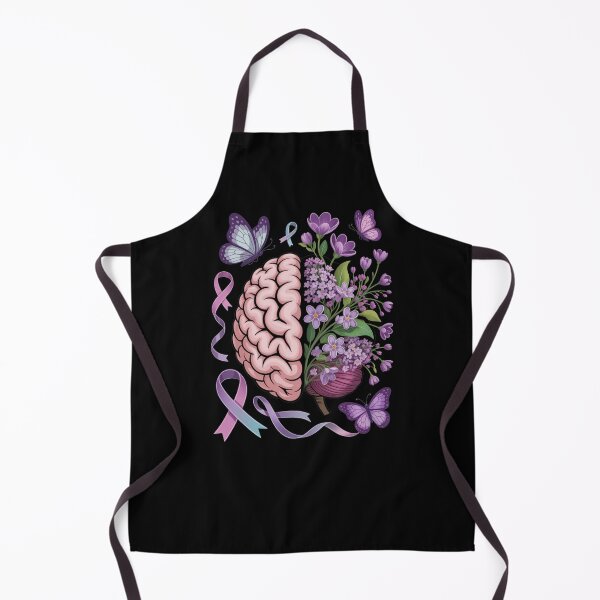 Item preview, Epilepsy Awareness Brain with Purple Ribbon and Flowers designed and sold by Gogetgiggles.