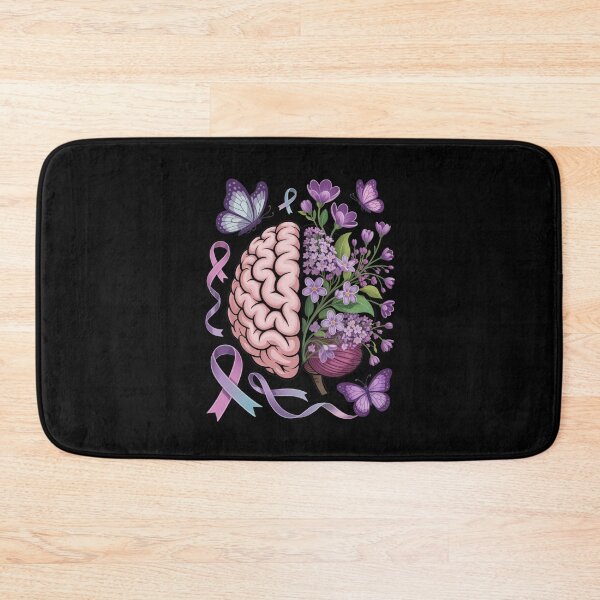 Item preview, Epilepsy Awareness Brain with Purple Ribbon and Flowers designed and sold by Gogetgiggles.